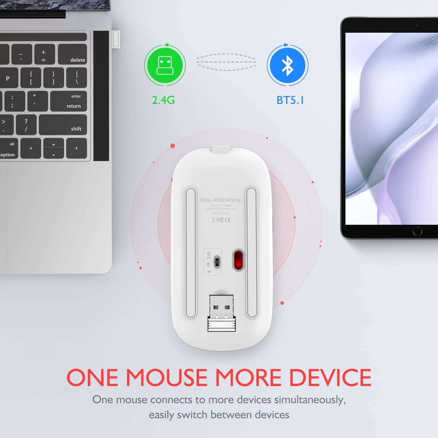 Wireless Bluetooth Mouse for MacBook Air/Mac/Pro/Laptop/Computer/PC,Rechargeable