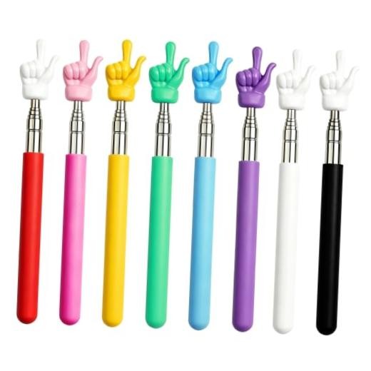 8 Pieces Telescopic Teacher Pointer Finger Pointer Stick for Teachers Coach