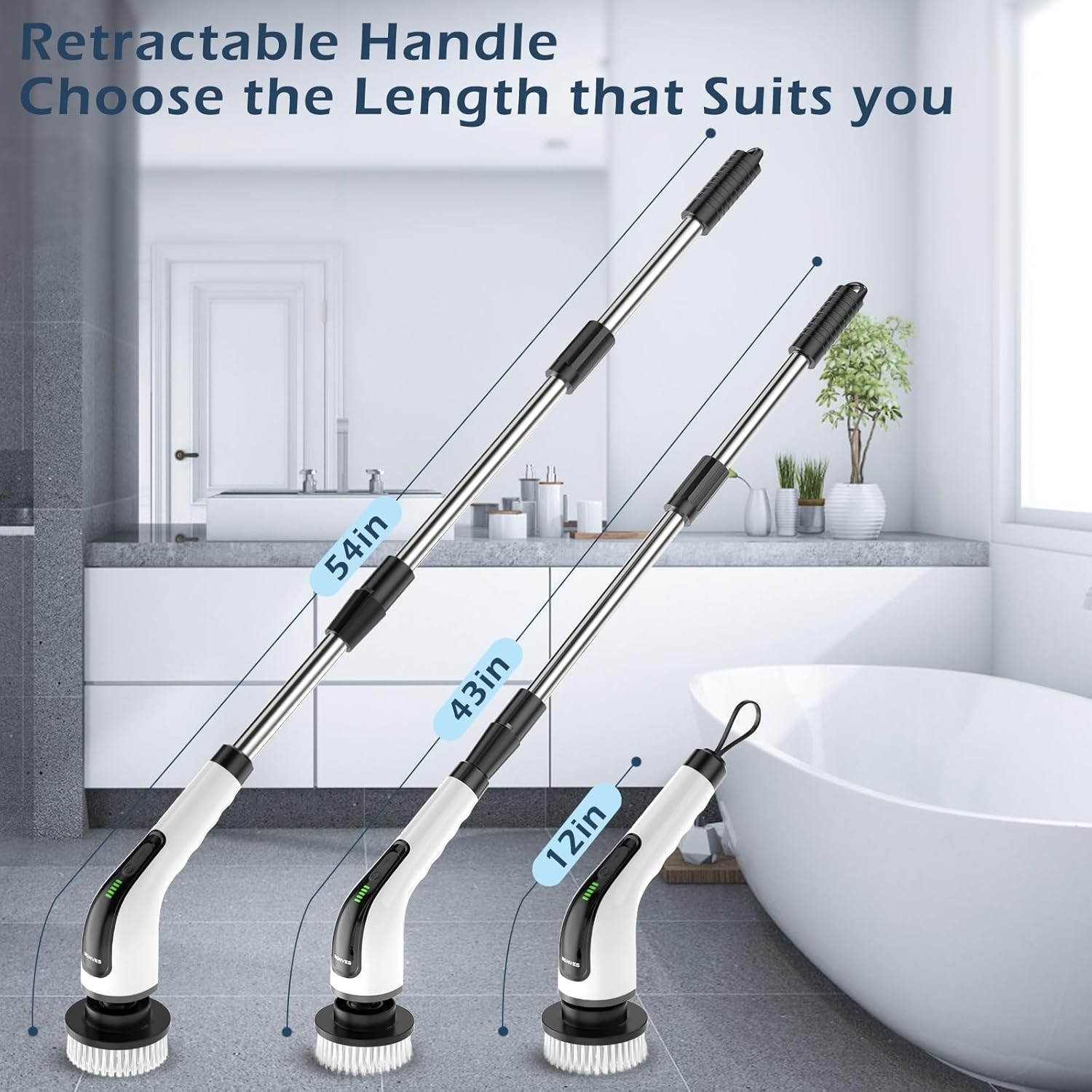 Electric Spin Scrubber, Cordless Cleaning Brush Scrubber for Home, 8 Replaceable