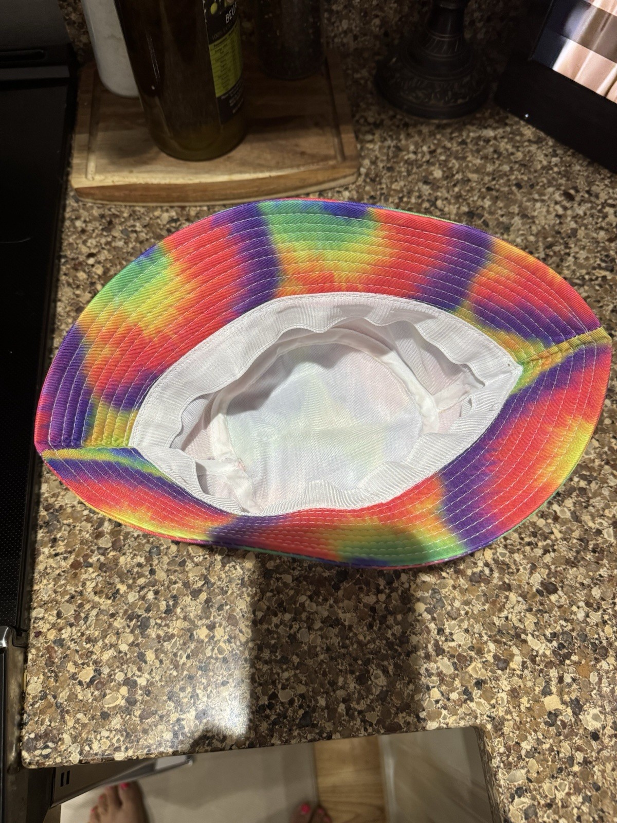 Tie Dye Hat Bucket Style Happy With Smiley Face Hippy Boho Festival Free Spirit