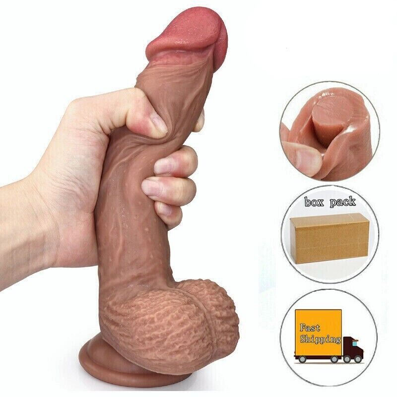Dildo For Men Gay Anal Toy Realistic 8" Silicone Penis Suction Cup Women Sex Toy