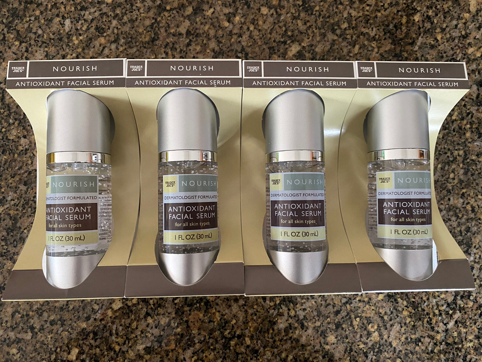 Trader Joe's Nourish Antioxidant Facial Serum (4 Bottles) Vitamin E & Resveratol