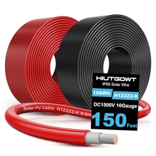 10AWG Solar Wire, Solar Cable 150Ft, Solar Extension Cable, 10 10AWG 150Ft