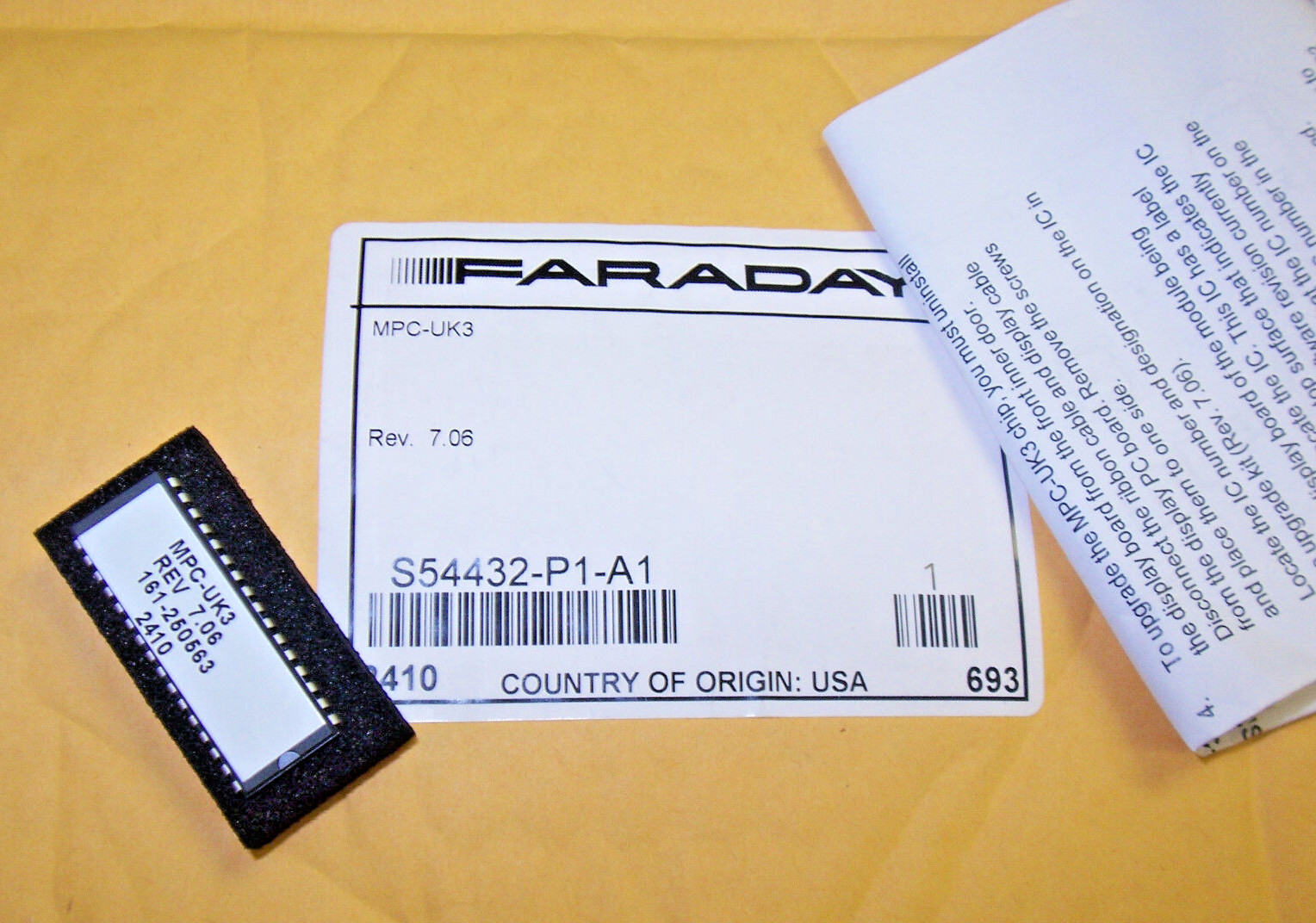 NEW FARADAY MPC-UK3  S54432-P1-A1 |  REV 7.06 FIRE ALARM REVISION CHIP  | MPCUK3