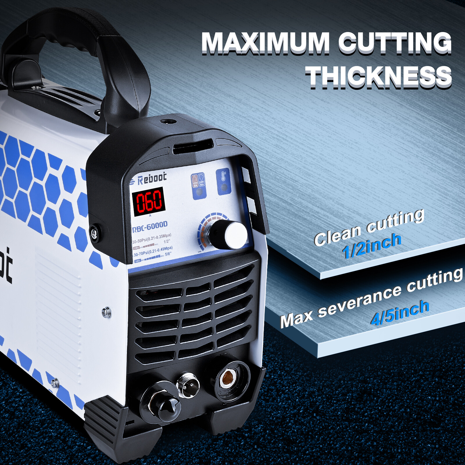 Plasma Cutter Real 60AMP REBOOT Air CUT60 Cutting machine 110V/220V Inverter US