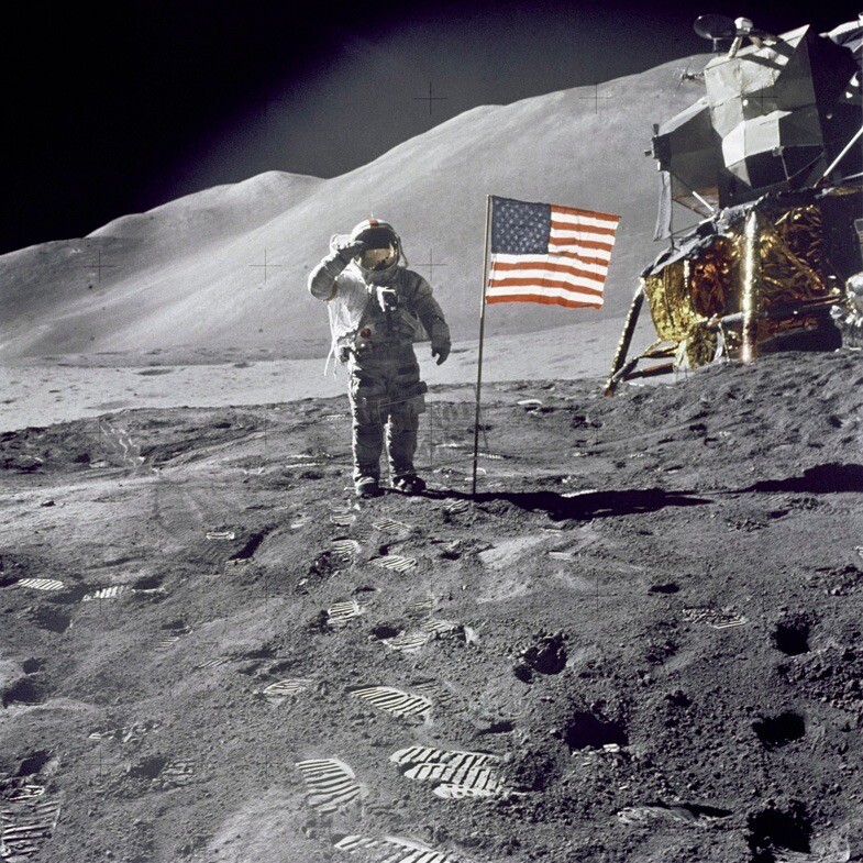 Astronaut David R. Scott Gives Salute Moonwalk EVAs Apollo 15 12X12 PHOTOGRAPH