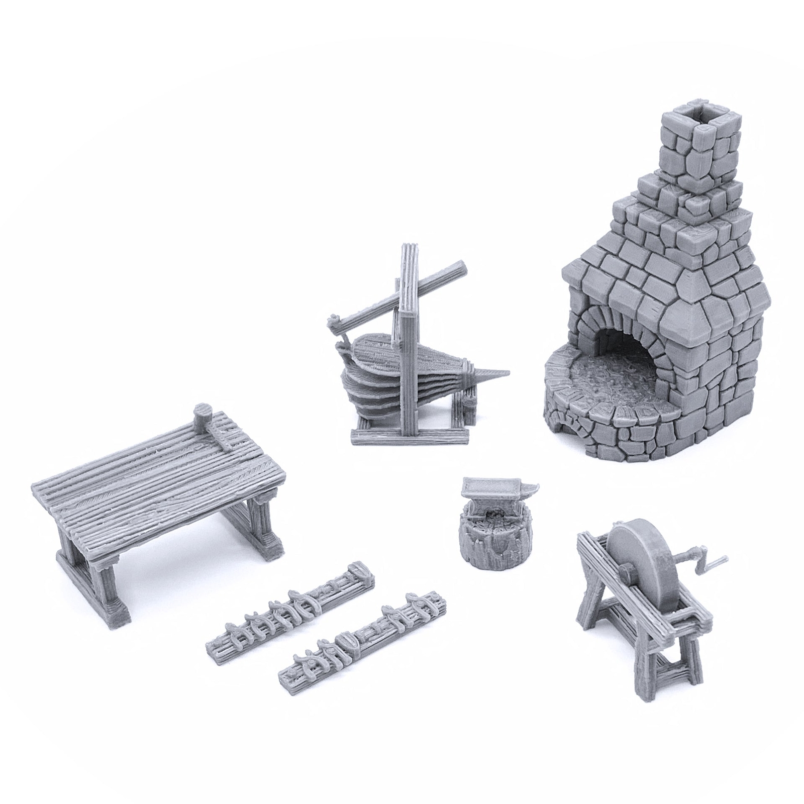 Smithy Tools by Printable Scenery, 3D Printed Tabletop RPG Scenery 15mm 28mm