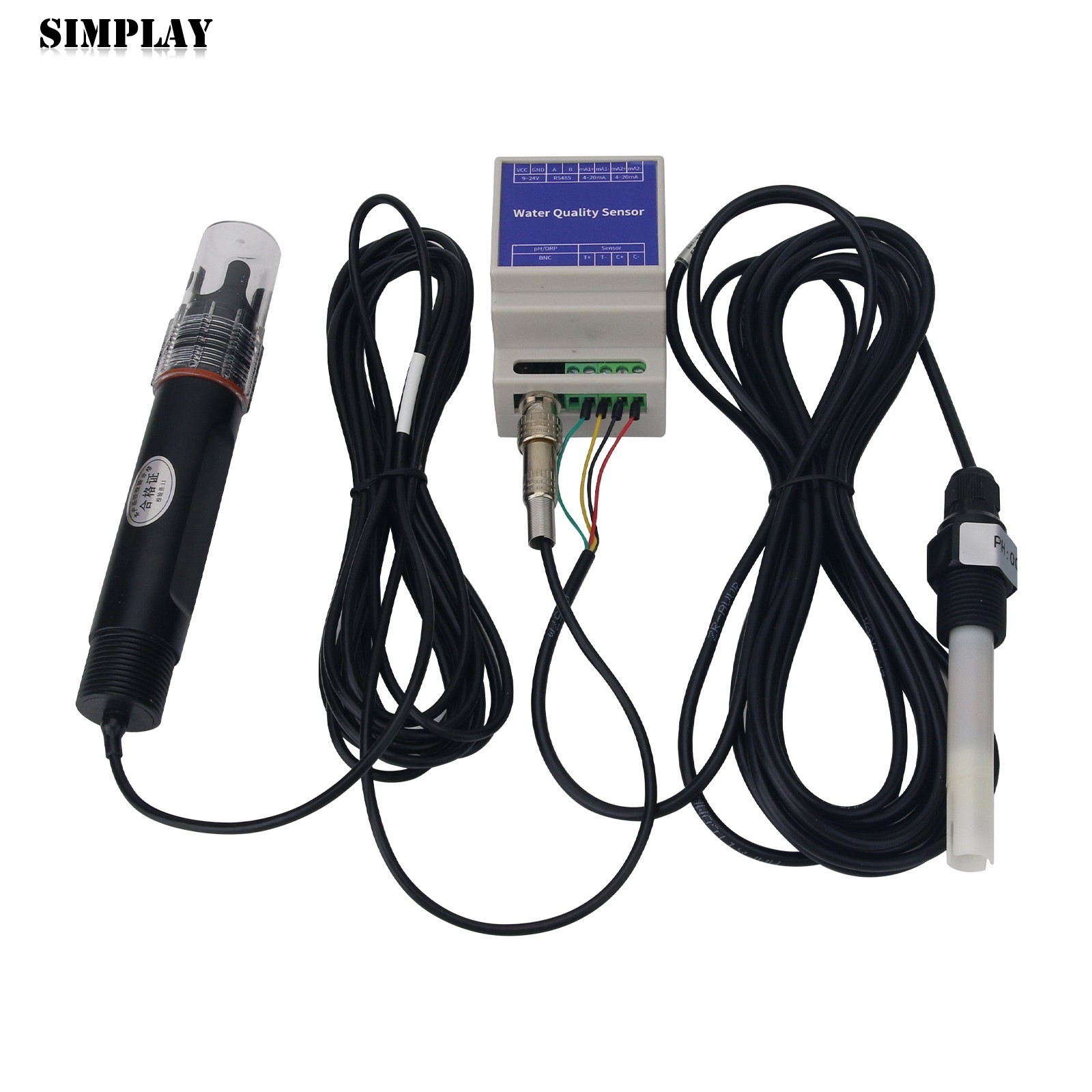 3-in-1 Rail Mount PH EC Temp Meter PH EC Meter Plastic Electrode RS485