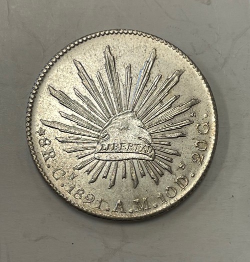 Mexico - 1891 CnAM Large Silver 8 Reales - Nice Coin