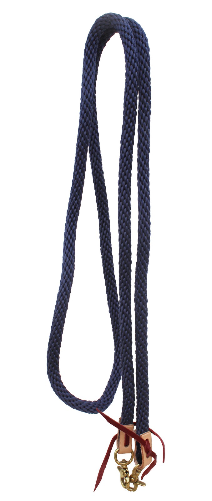 8' x 5/8" Western Nylon Braided 8 Ft. Black Barrel Reins w/ Brass Snaps