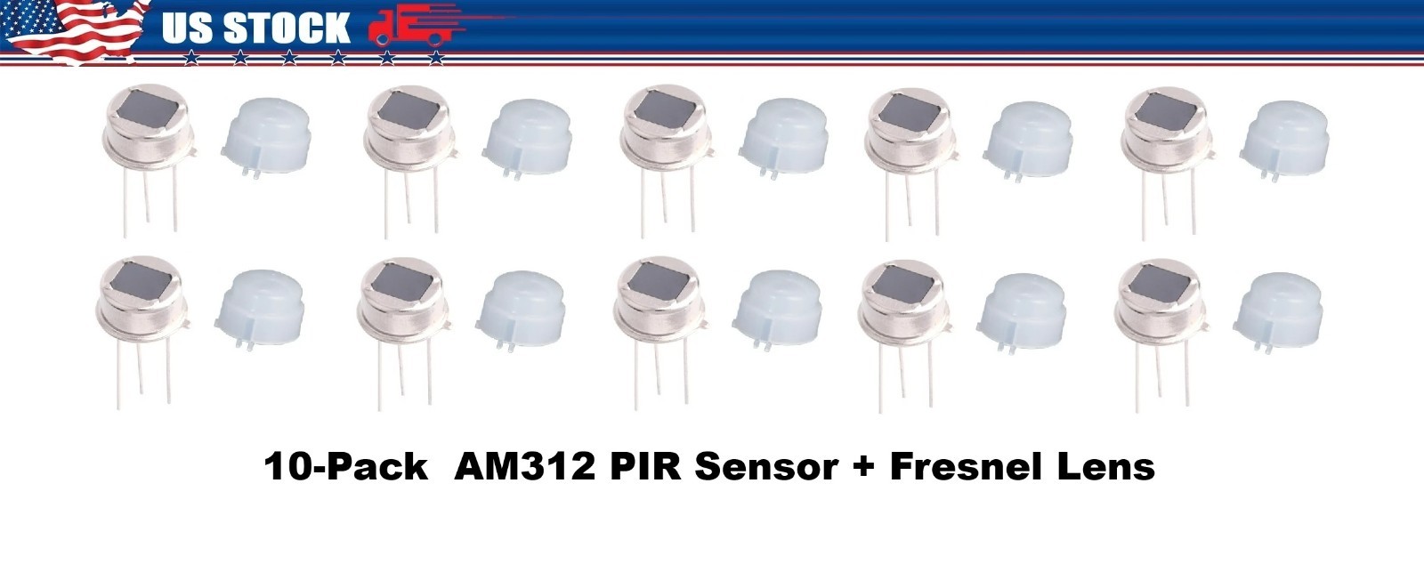 10x AM312 Mini PIR Motion Sensor and Fresnel Lens For IR Human Body Detection