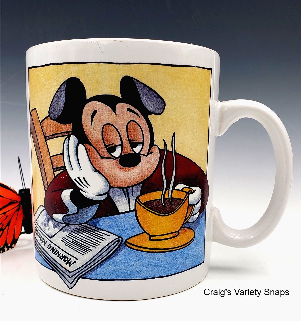 DISNEY Mickey Morning Mouse Ceramic Mug, LARGE UNUSED