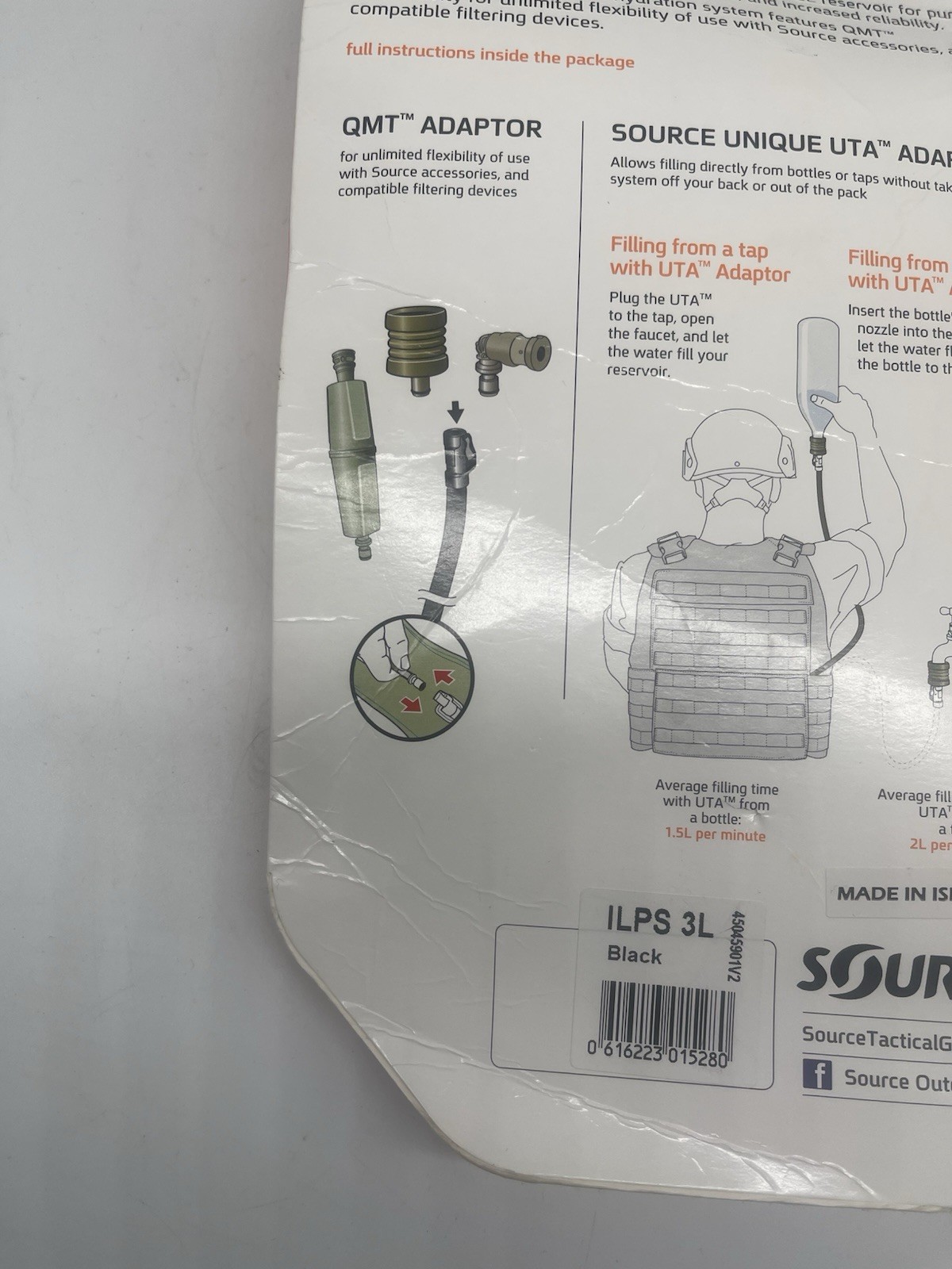 Source Tactical ILPS 3L Hydration Bladder Widepac 100oz Low Profile