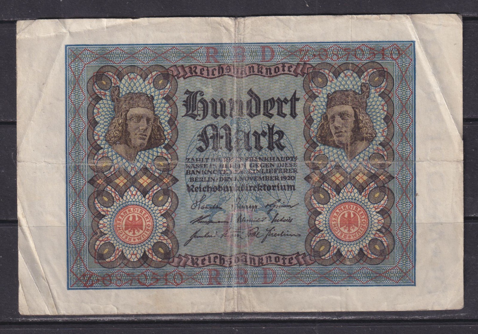 GERMANY - 1920 100 Mark Circulated Banknote (2)