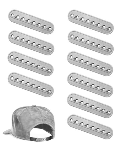 10 Pack Reusable Hat Snapback Extender, Hat Extender Snapback for 10 PACK Grey