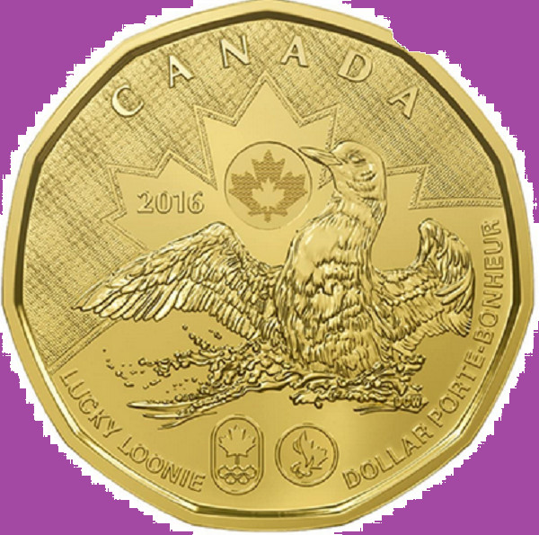2016 Canada Olympics Lucky Loonie Coin. UNC. One Dollar $1 Loon