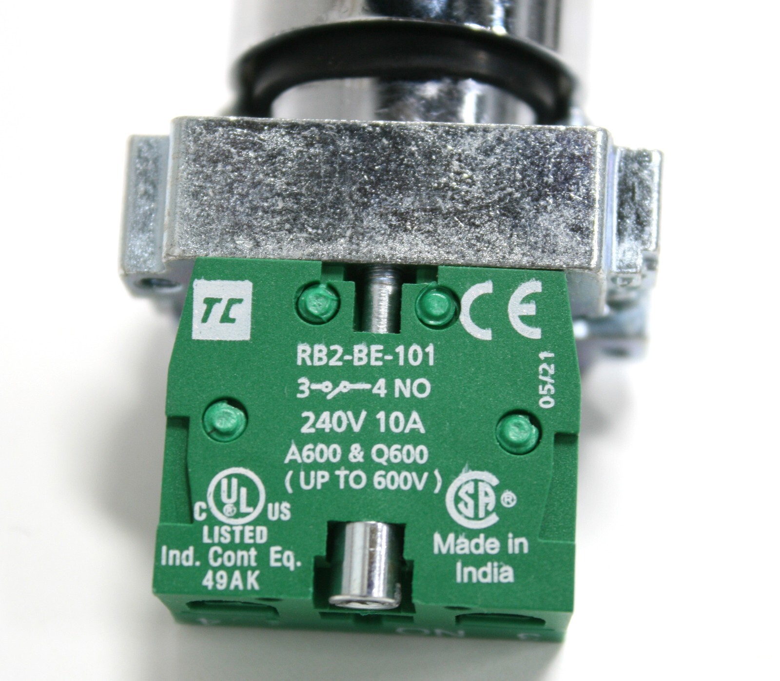 RB2-BD7 22.5mm 3 Pos Spring Return Left to Centre Selector Switch C/W 2NO BE101