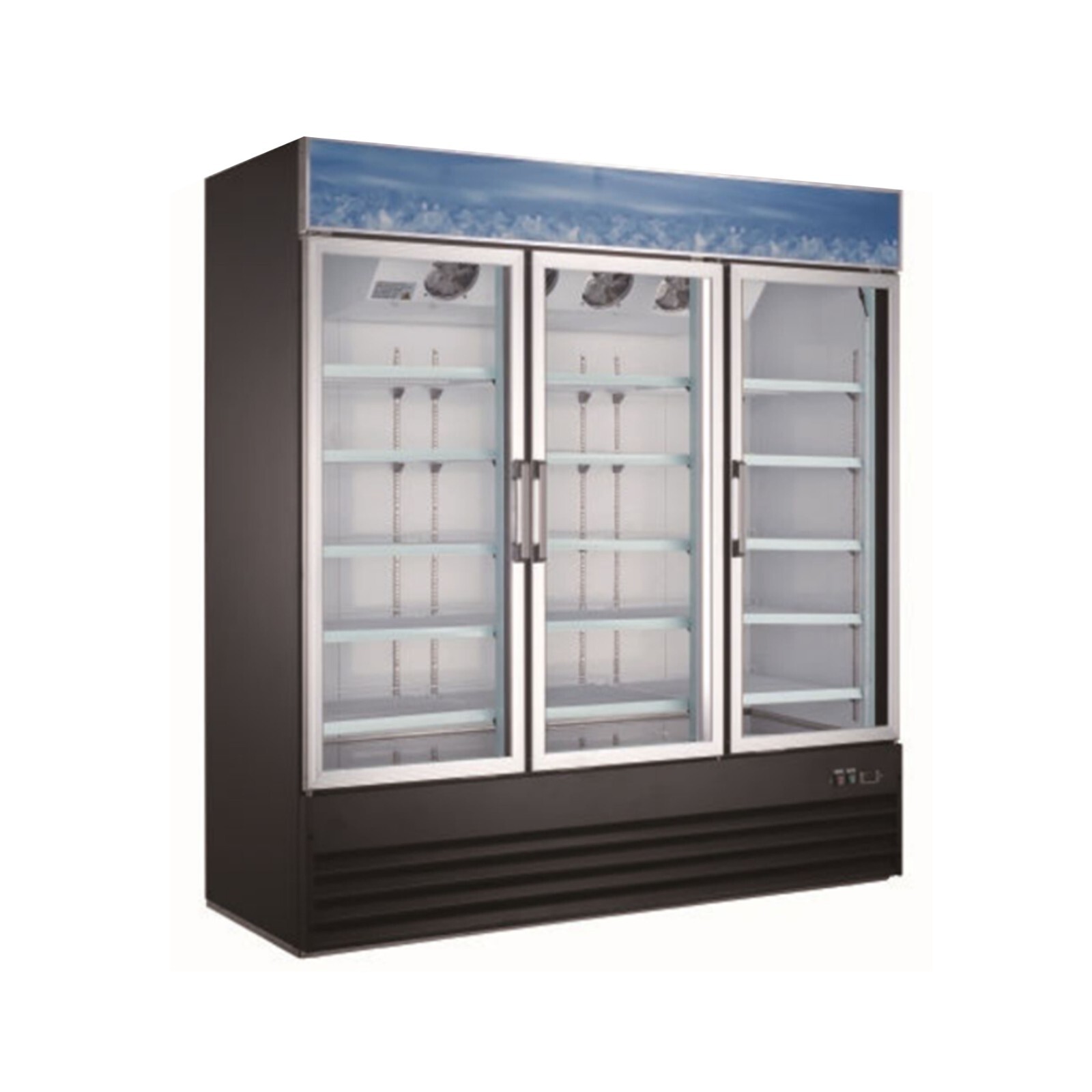 80" Glass Door Freezer Commercial Ice Cream Frozen Food Display Freezer 52cu.ft