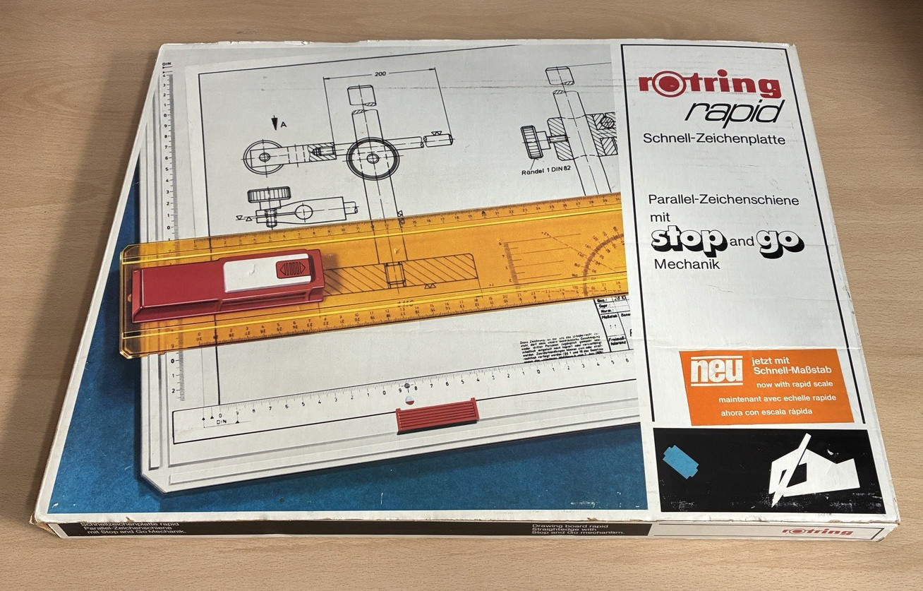 Vintage Rotring Rapid Drawing Board with Stop & Go Mechanism