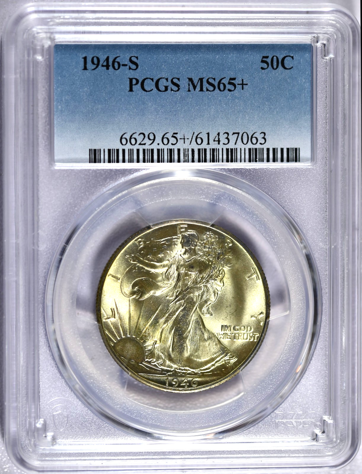 1946-S PCGS MS65+ Walking Liberty Silver Half