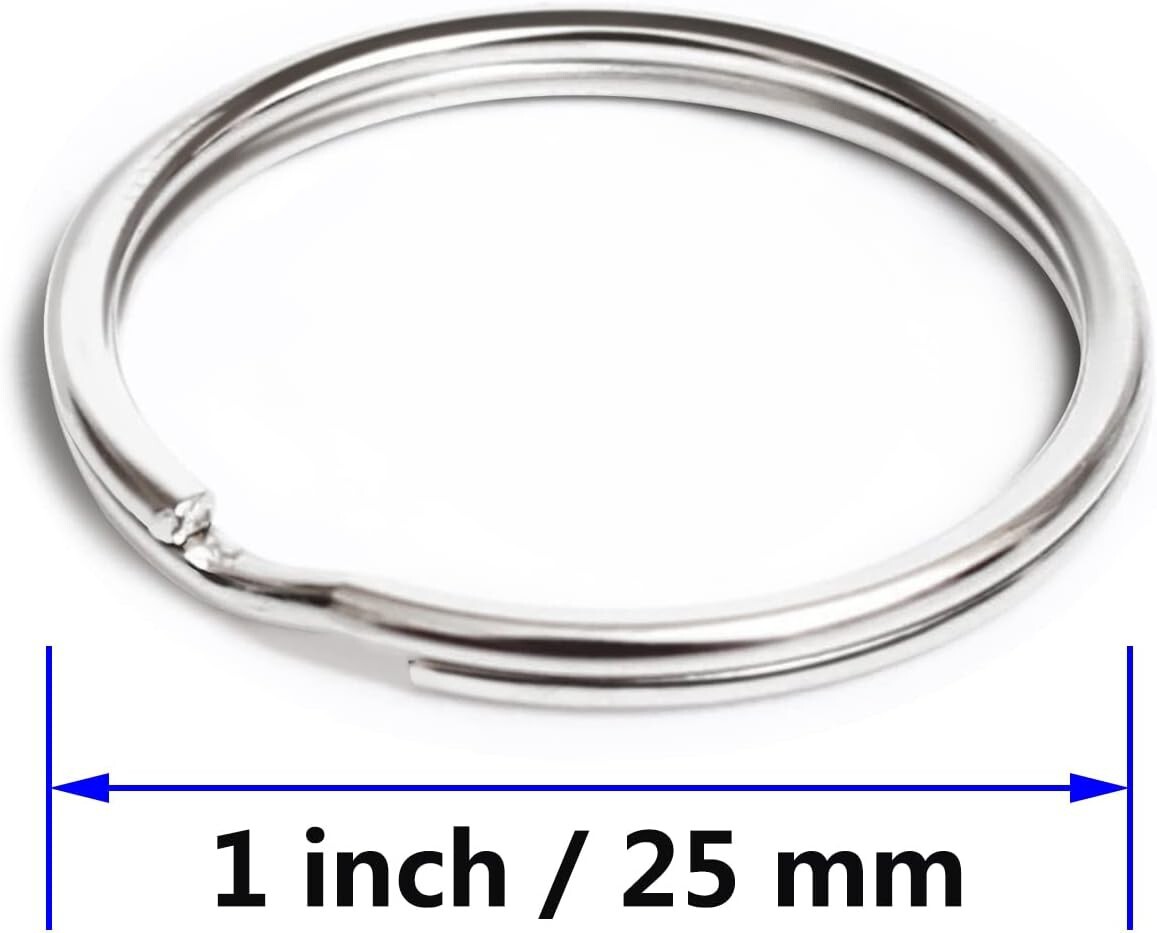 6 PCS Split Key Rings 1" (25mm) Secure Keychain Items Split Ring
