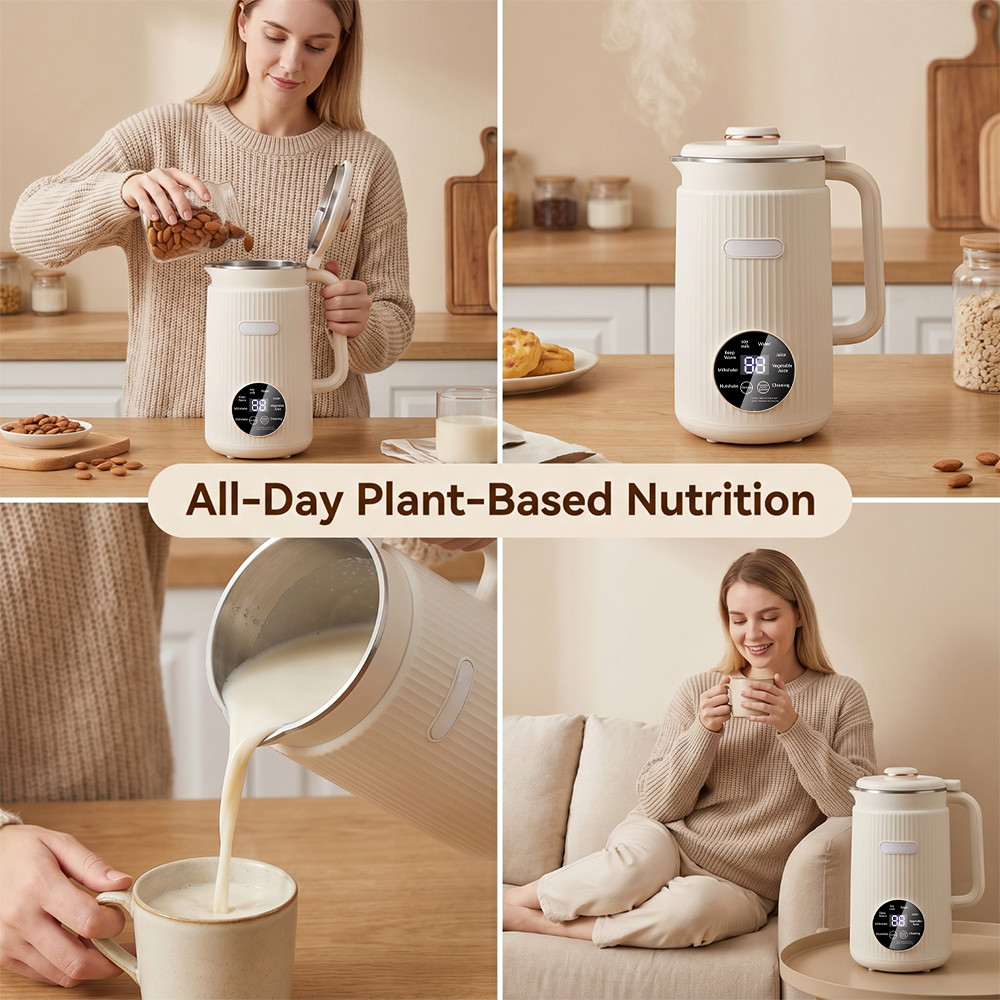 Automatic Nut Milk Maker Machine 40oz Soy Almond Milk Blender Soup Maker 110V