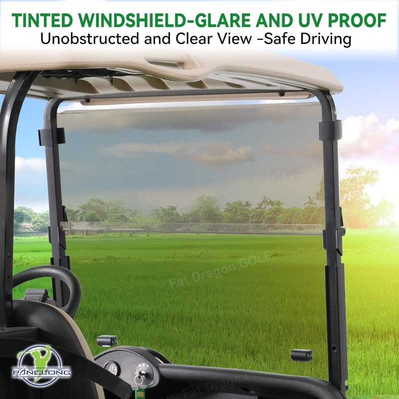 Windshield Tinted, Golf Cart Windshield with all Windshield Clips for 2008-Up