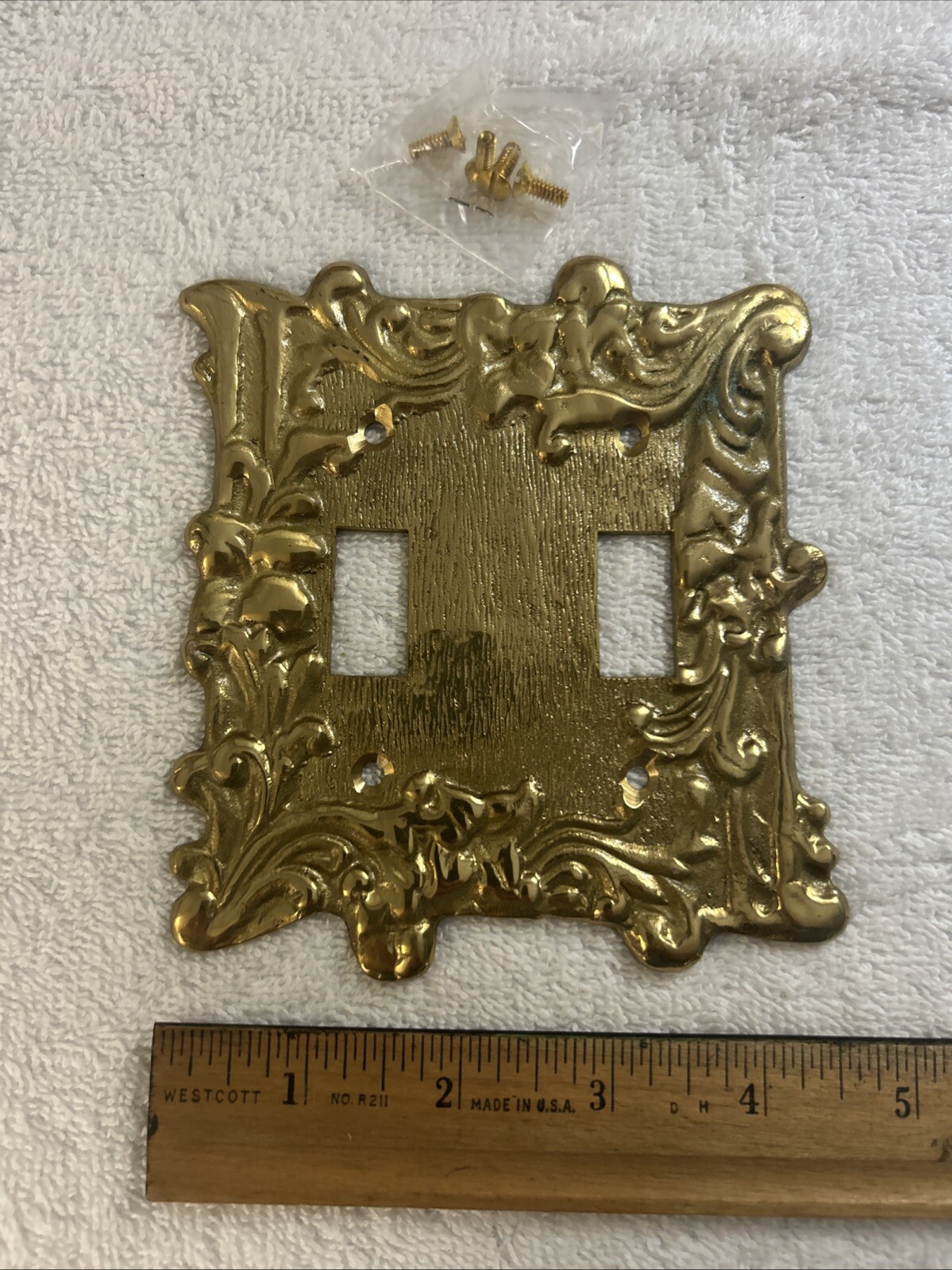 Vintage Brass Double Switch Plate Made In Japan