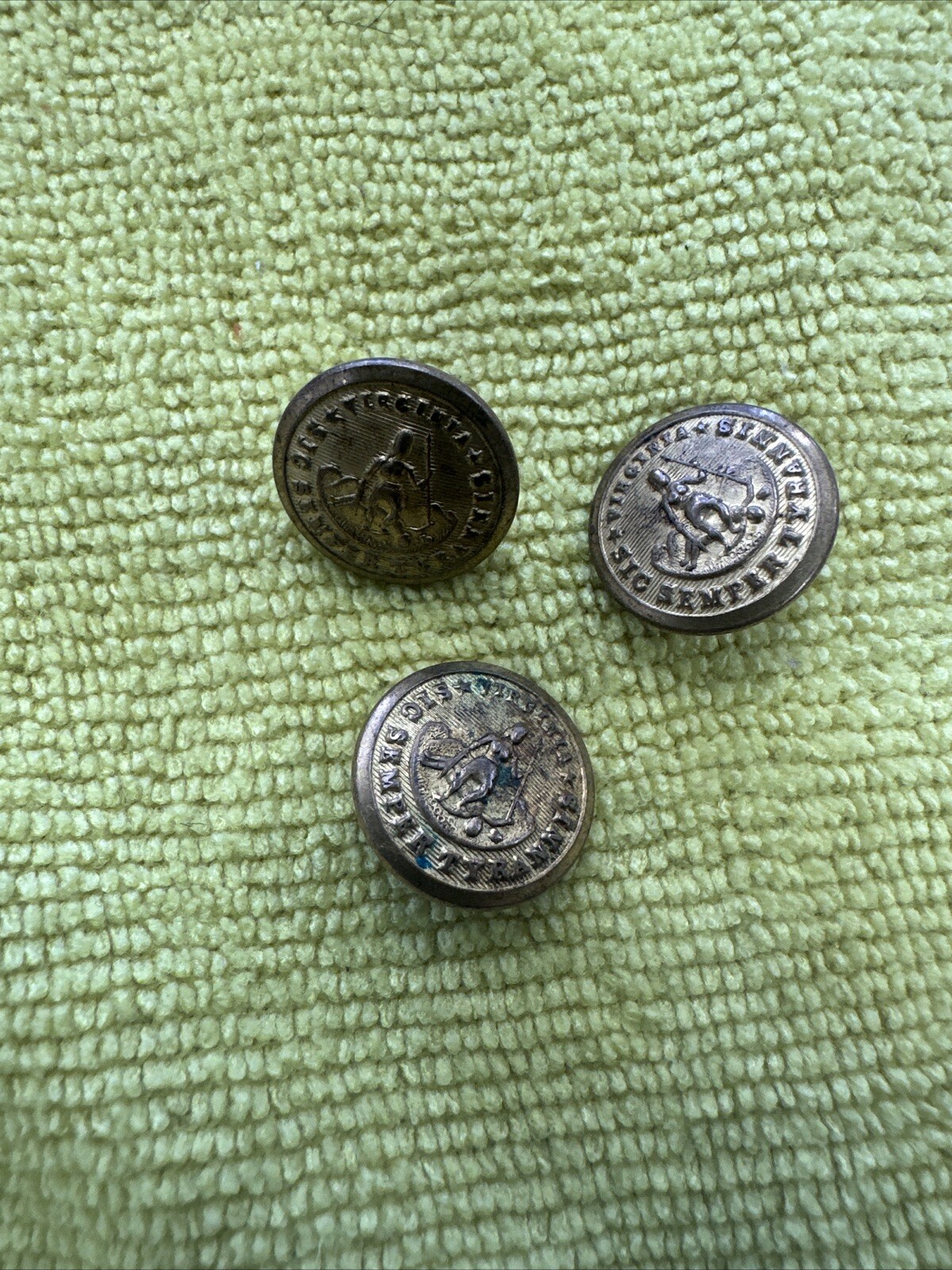 Reproduction Civil War Style Confederate Virginia State Seal Coat Button Lot 3