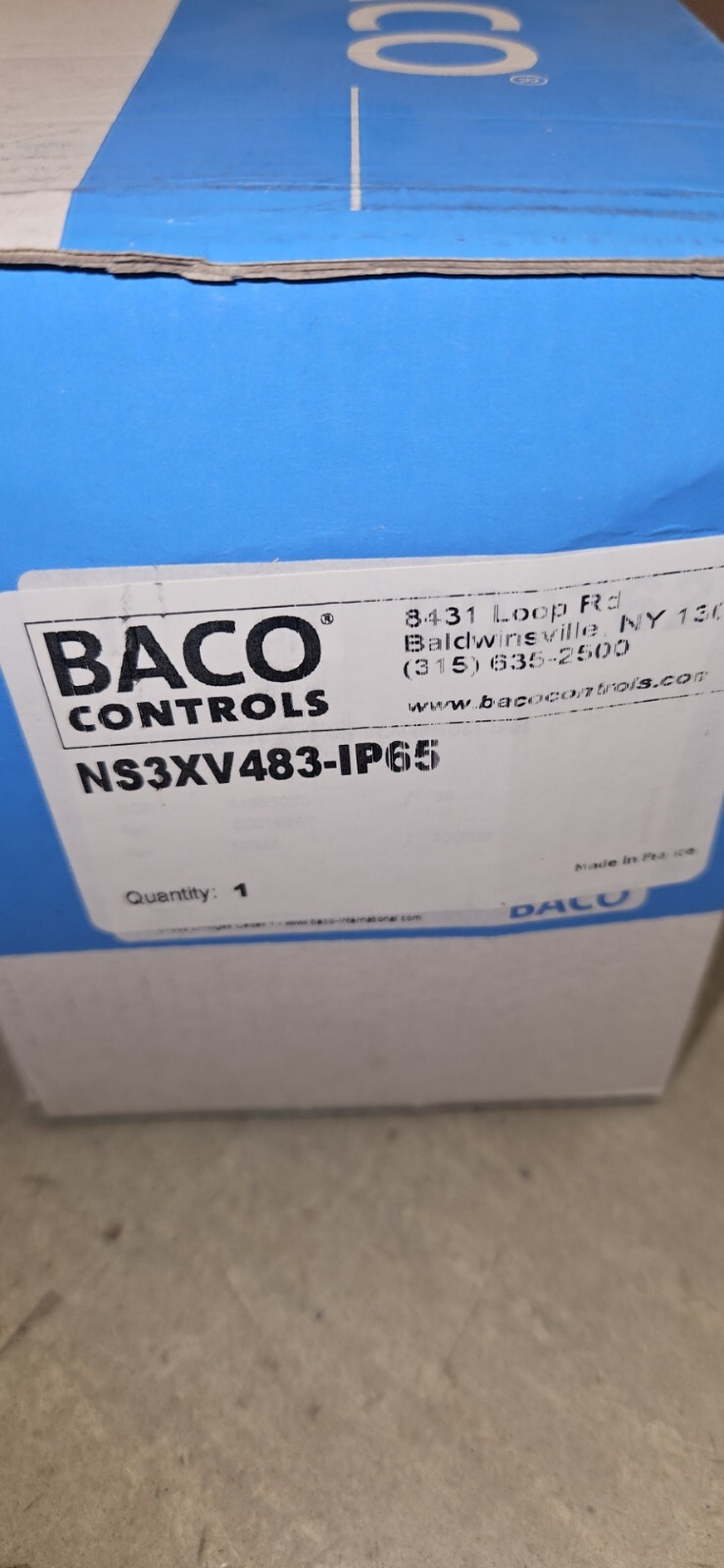 BACO CONTROLS NS3XV483-IP65 / New