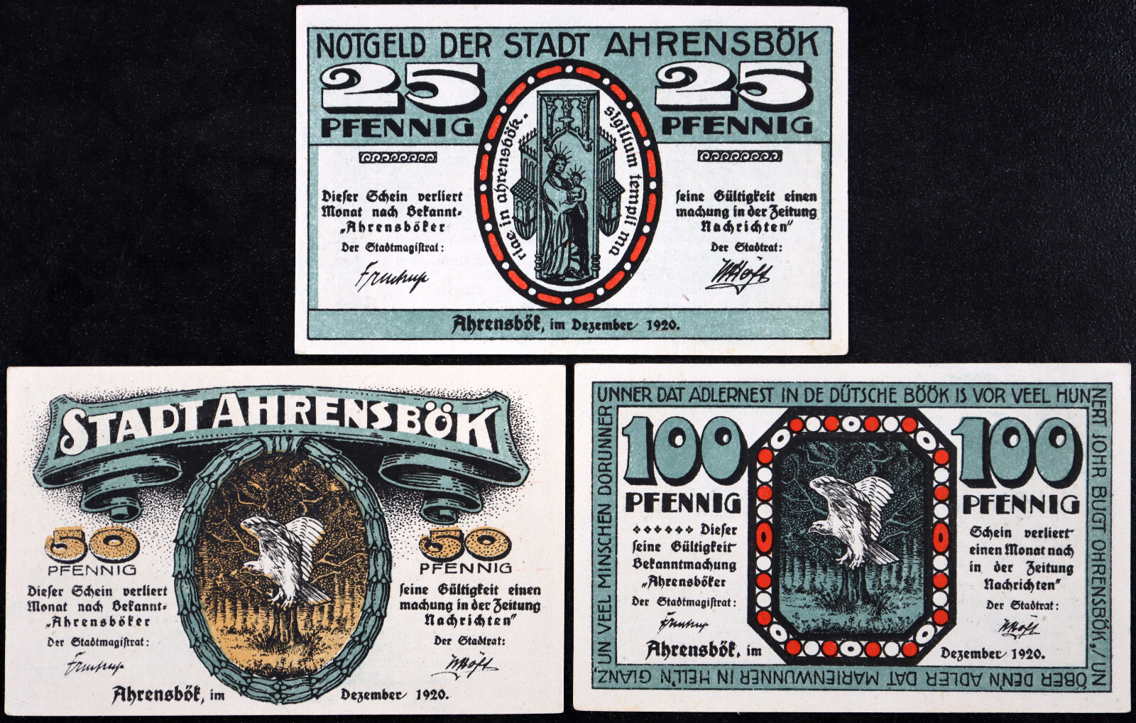 AHRENSBÖK 1920 Complete Series German Notgeld