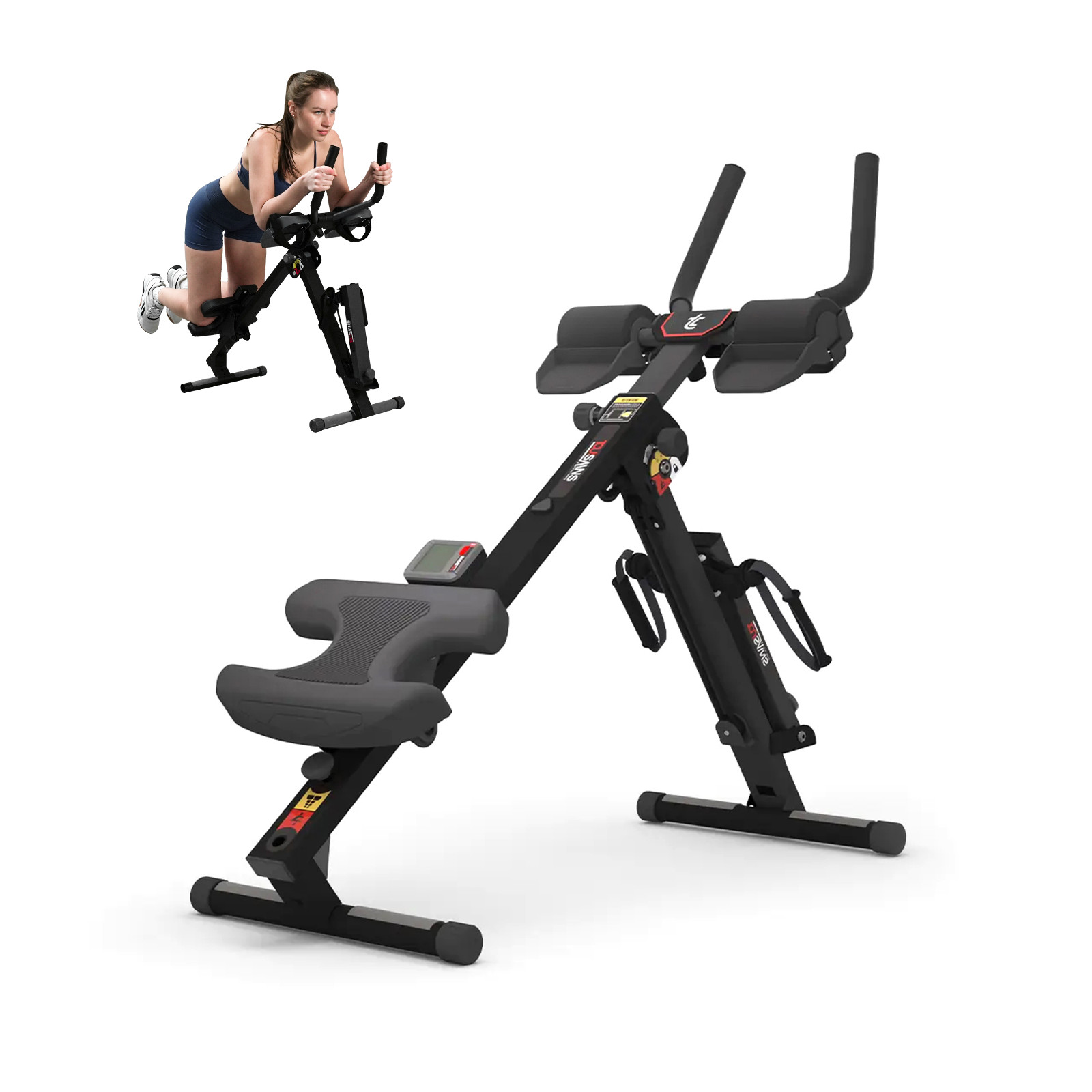 3 in 1 Ab Machine Cruncher, Rower & Twister | Foldable Home Gym Equipment