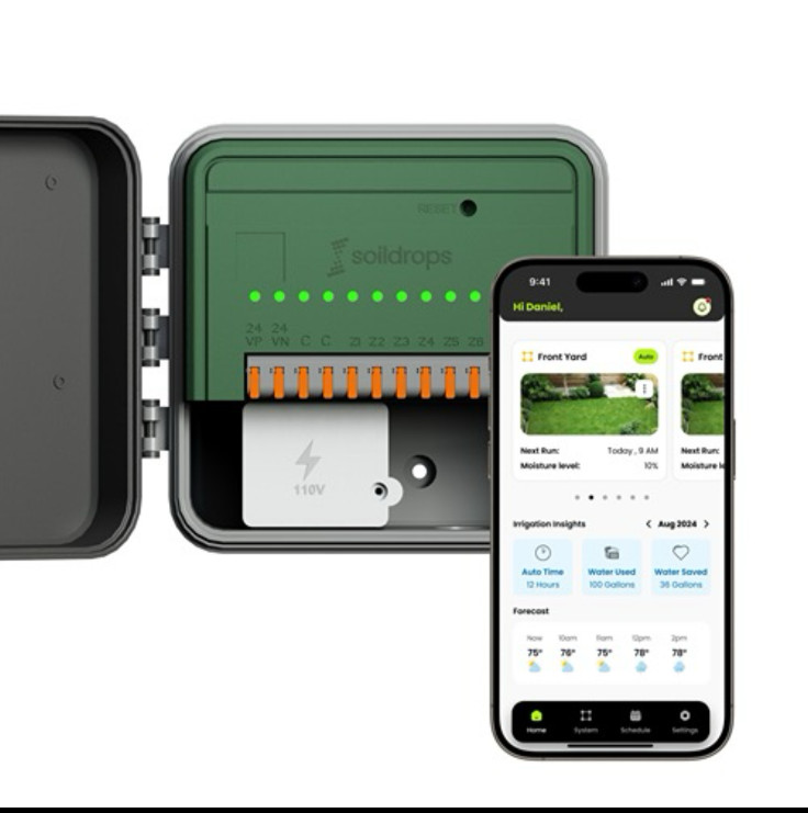 AI Smart Sprinkler Controller, 8-Zone WiFi Irrigation Controller for Indoor &...