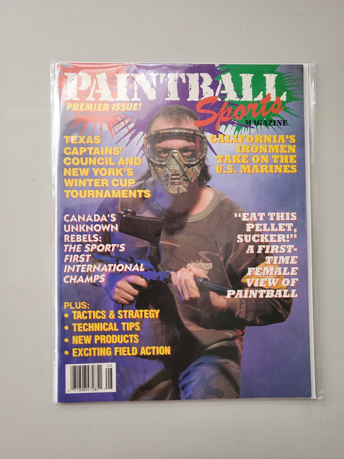 Collector's Edition PREMIERE ISSUE Paintball Sports Magazine August 1989 RARE