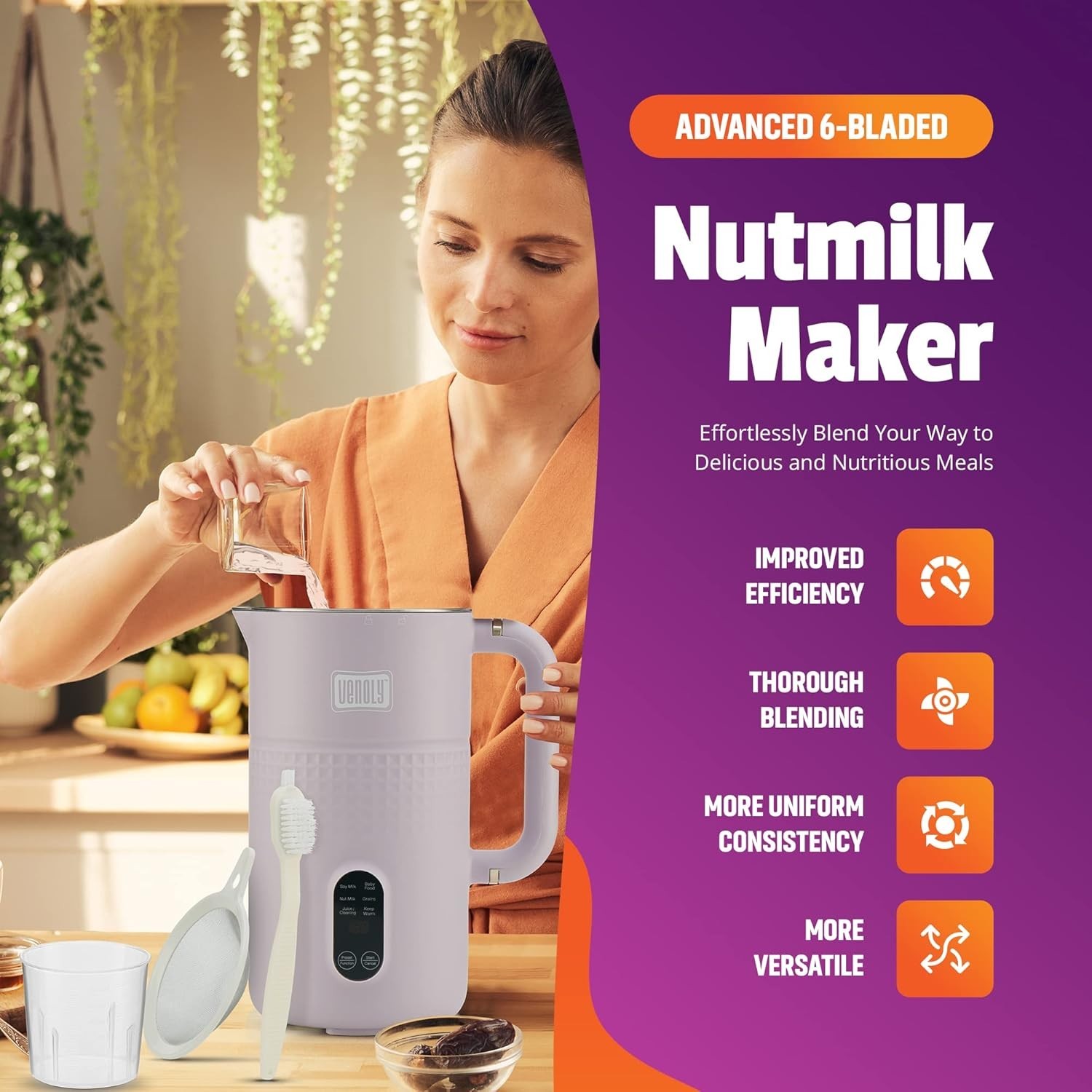 Soy Milk Maker Machine Automatic Nut Milk Maker Machine Milk Blender 27oz