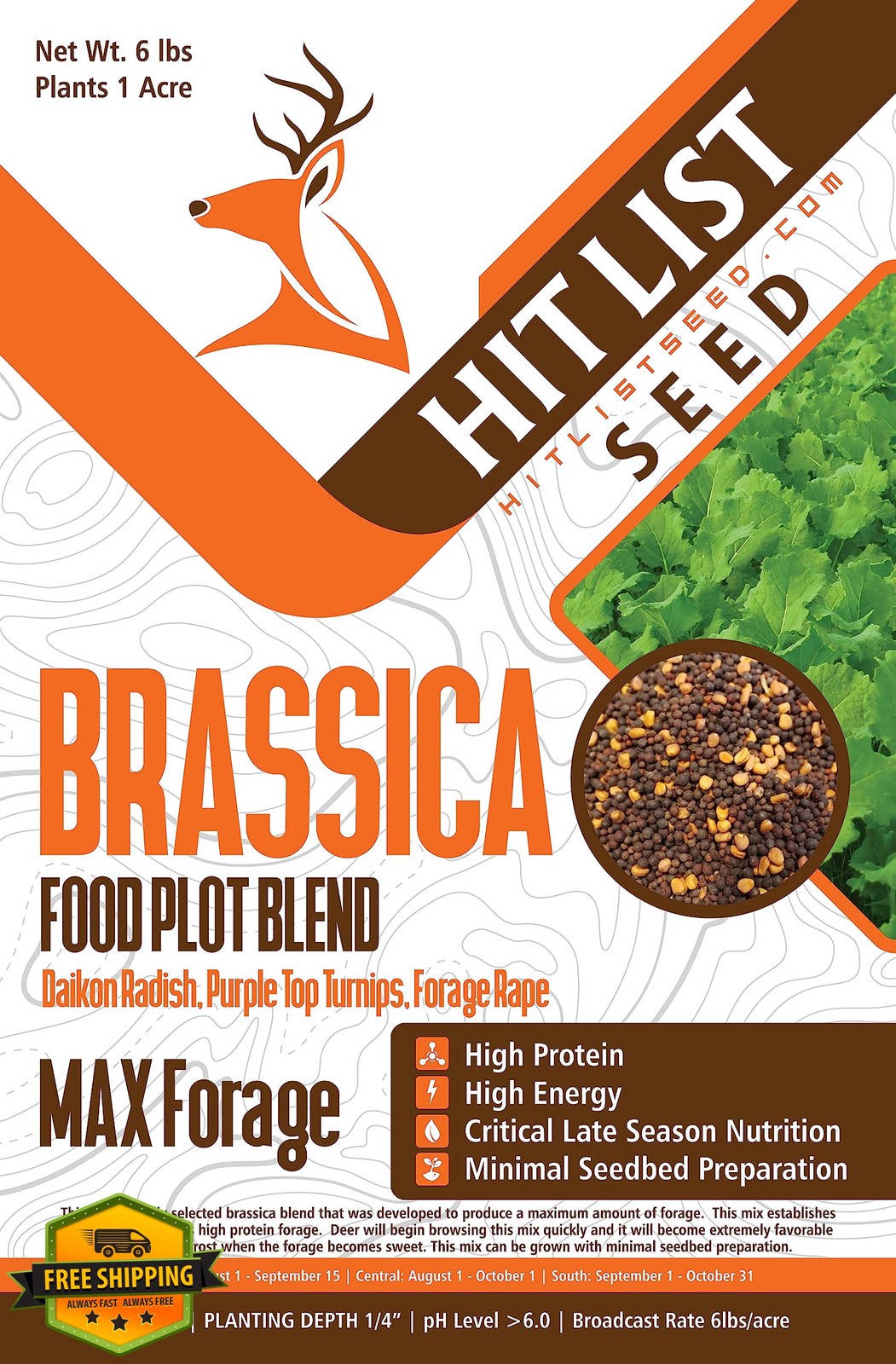 Hit List Seed Food Plot Seed 1 Acre 6 lbs