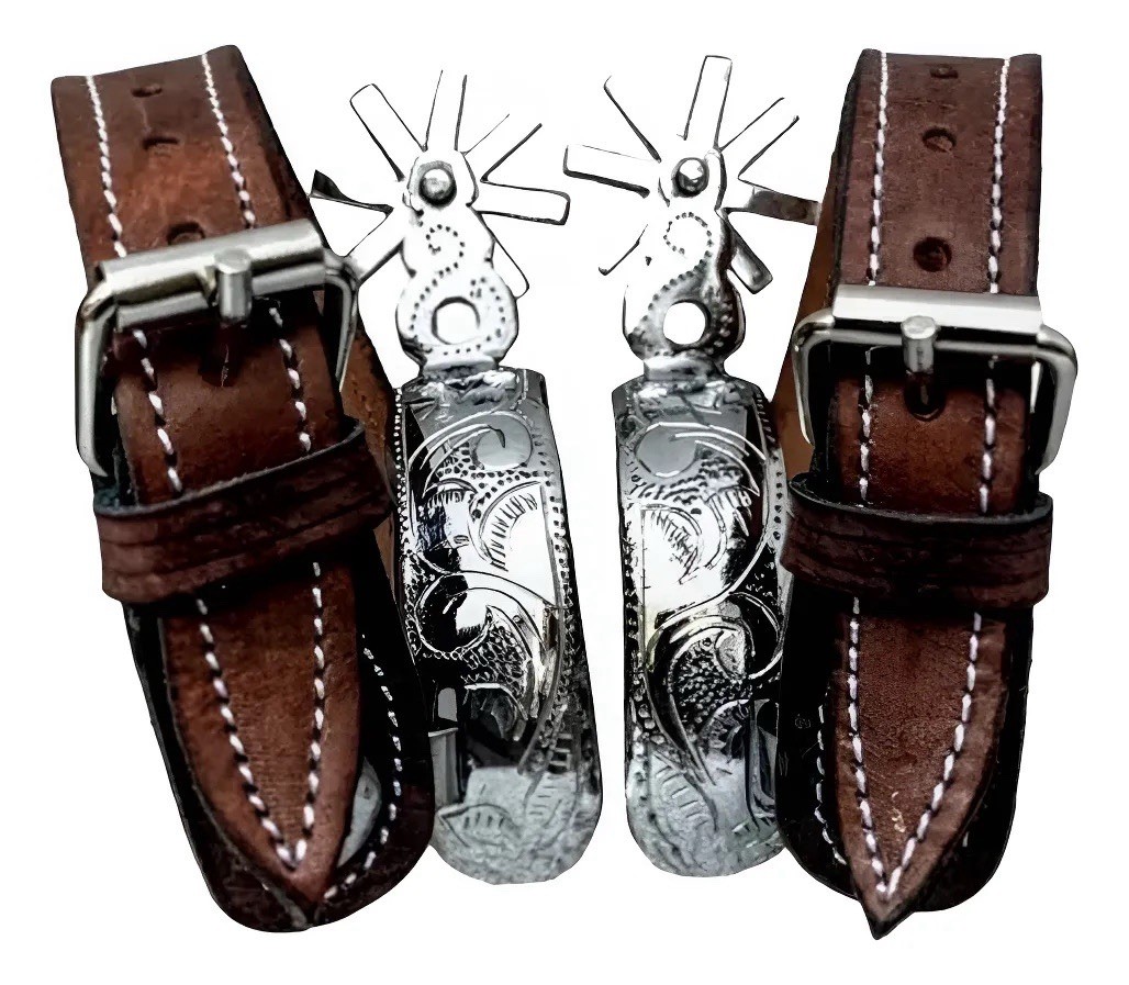 Mexican CHARRO SPURS ESPUELAS Charras Style Charreria HORSE Boot Gear Mexico