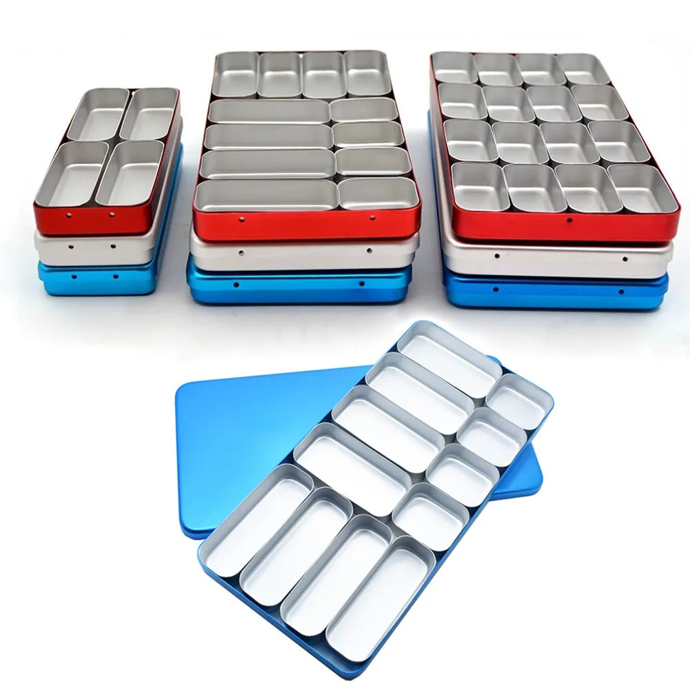 Dental Disinfection Box Thickened Divided Metal Organizer Holder for burs& files
