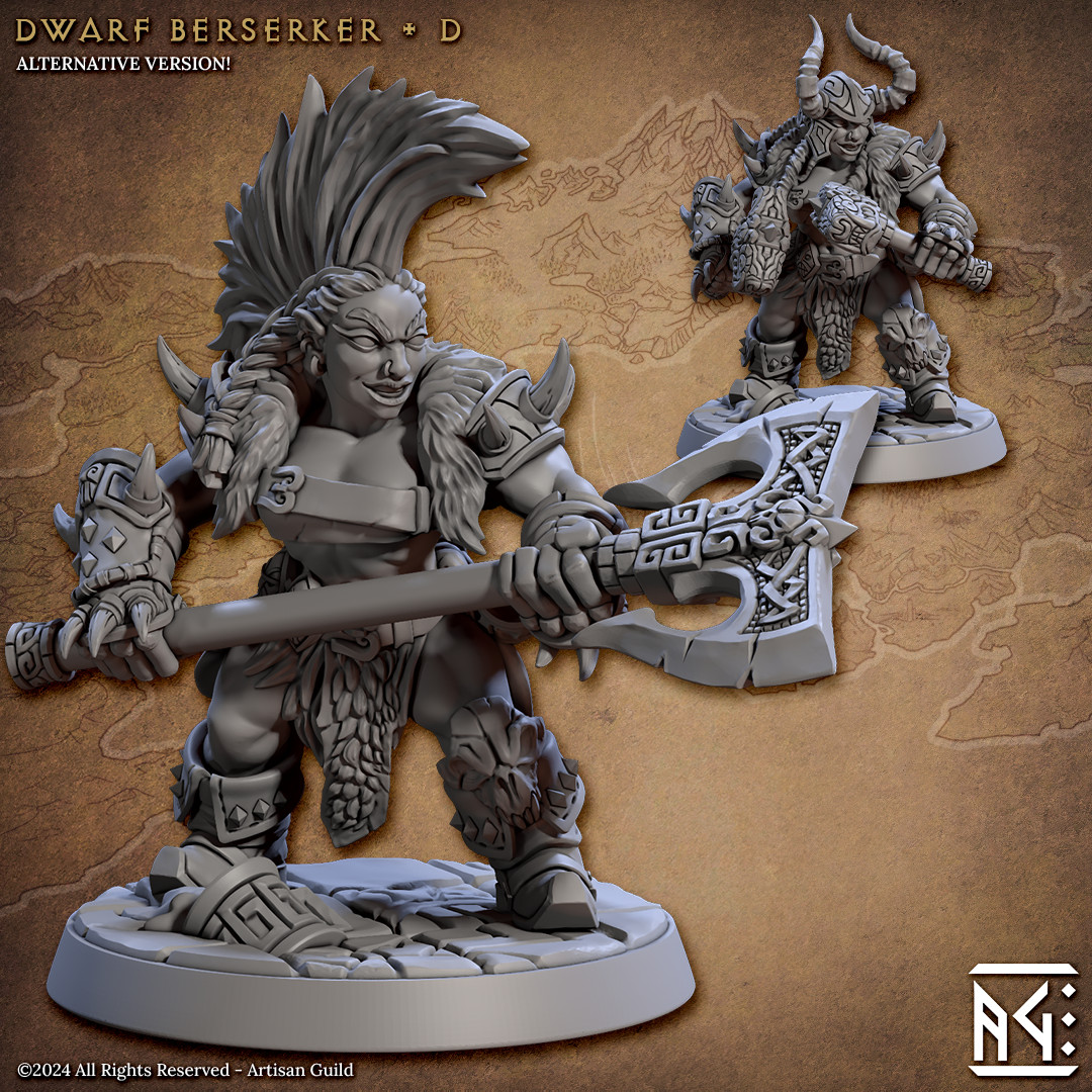 Dwarf Berserker D - Barbarian / Fighter - Artisan Guild - Dungeons and Dragons