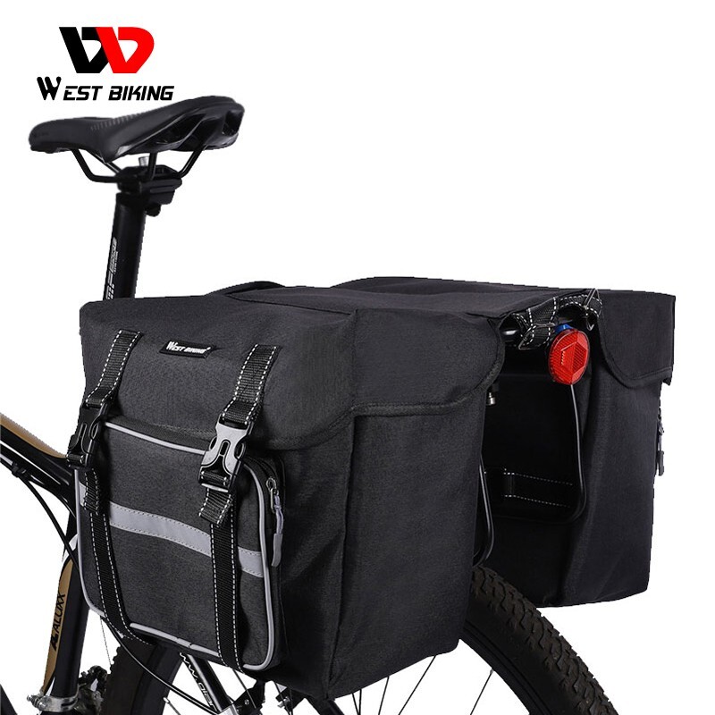 WEST BIKING Bike Double Panniers Bicycle Bag Waterproof Rear Rack Pack Bag 25L