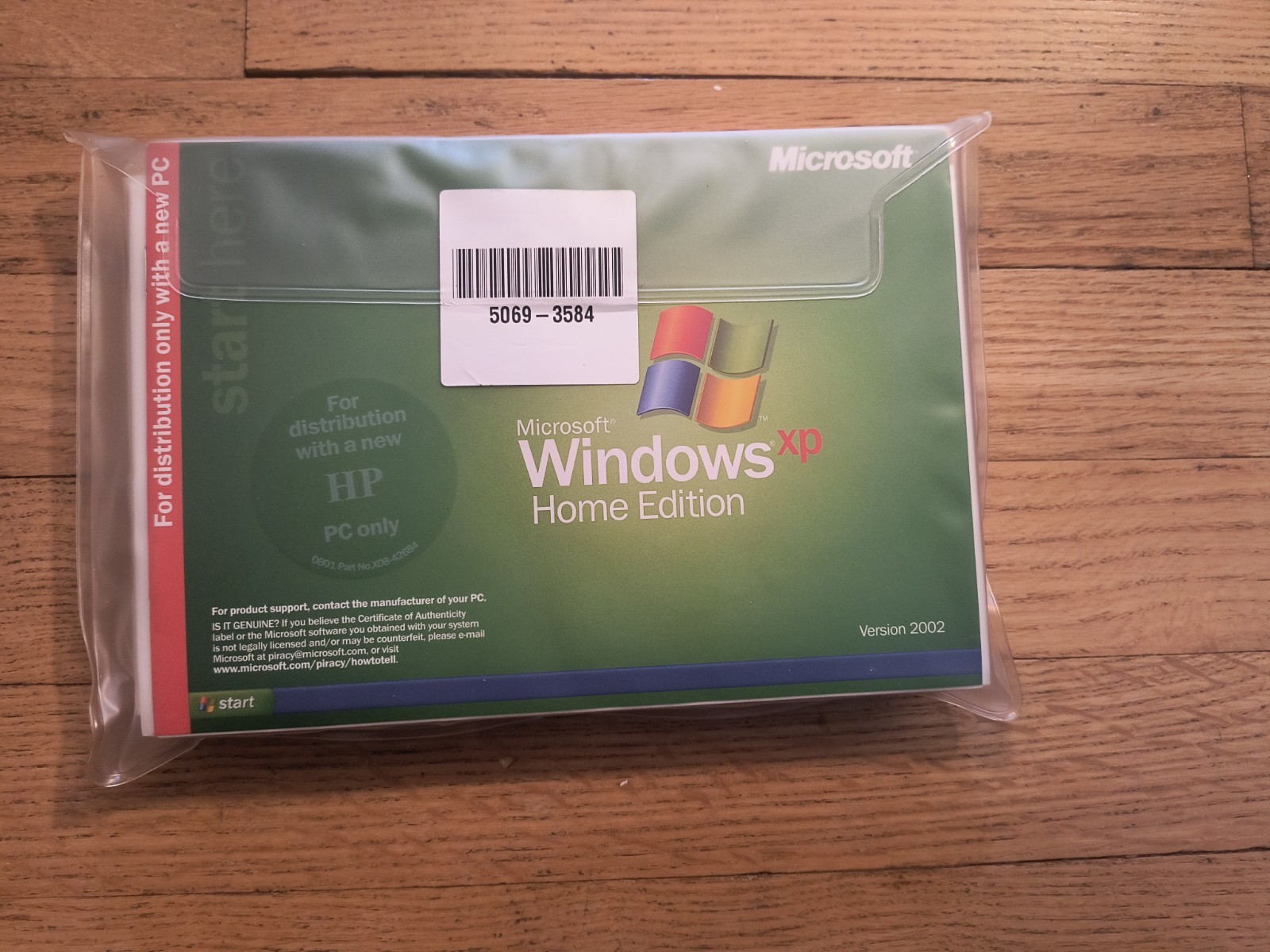 Microsoft Windows XP Home Edition Sealed Documentation (HP Computer)