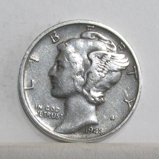 1944-S MERCURY DIME.  EF Details. $1.75 ebay Shipping available to $20 value