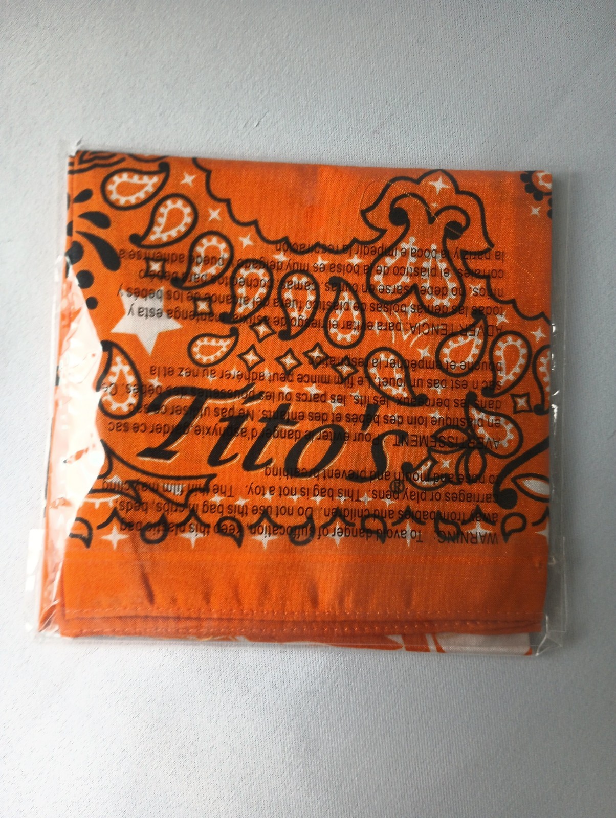 Tito's Vodka NEW Sealed Orange Bandana Logo Paisley FAST Shipping