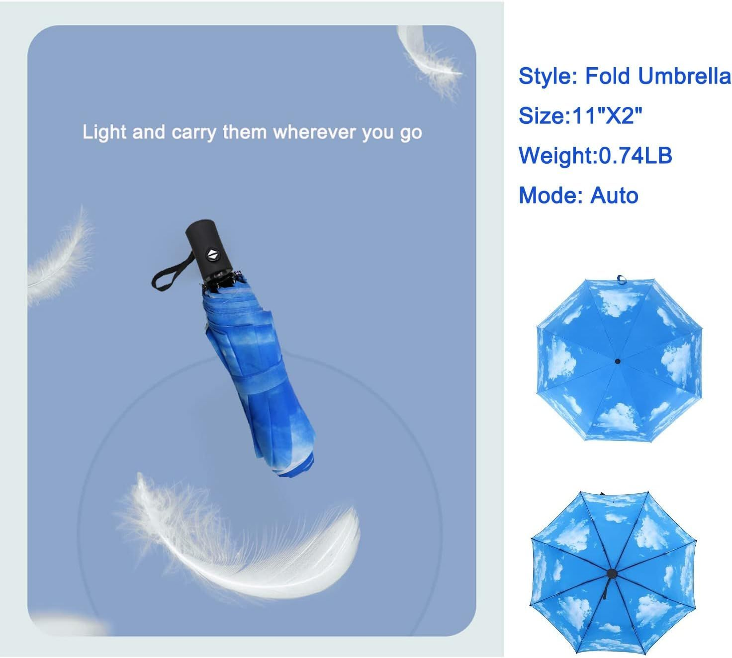 SIEPASA Windproof Travel Compact Umbrella-Automatic Umbrellas for Sky