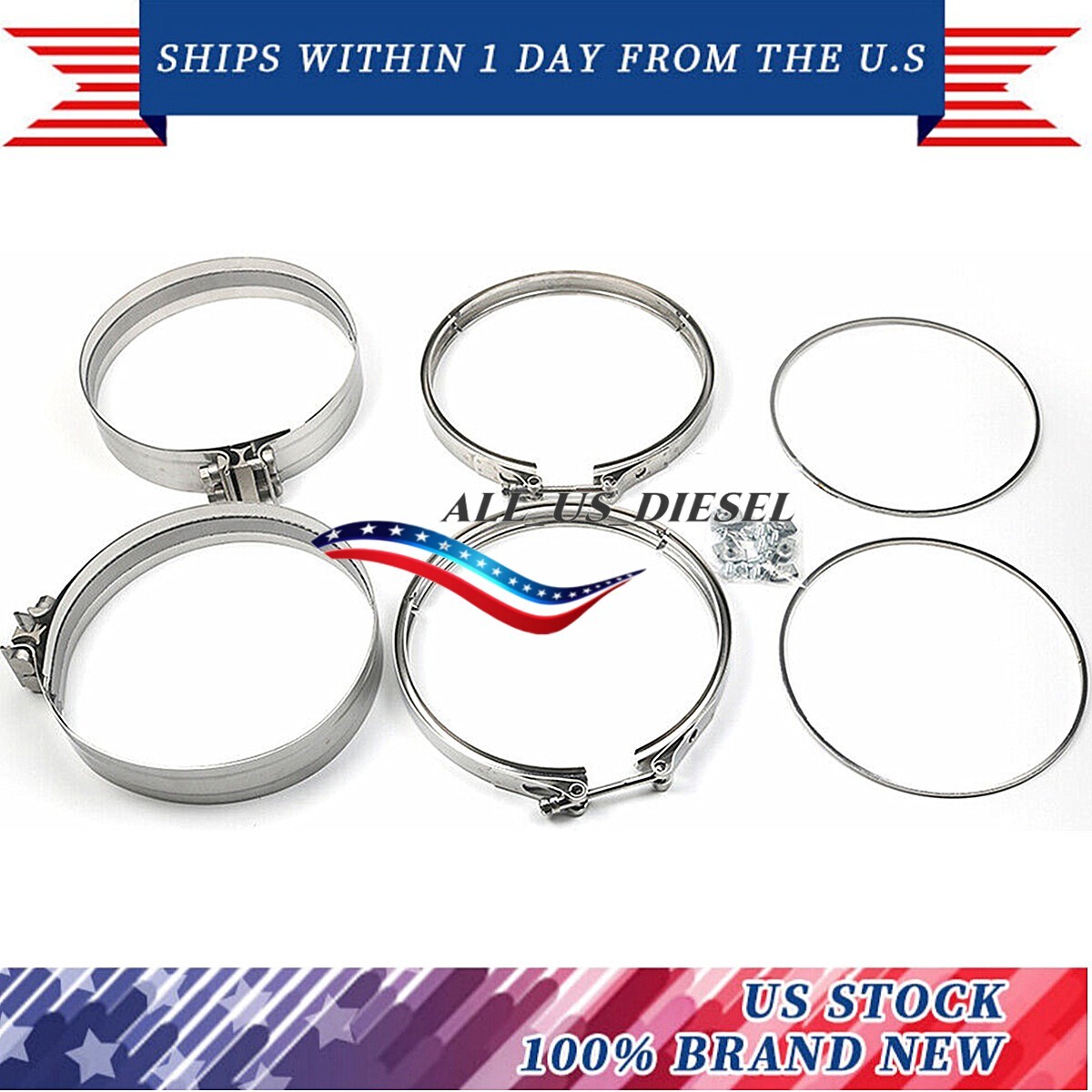 DPF Filter Clamp & Gasket for Detroit Engines A680950202 A6809950302 A6804910480