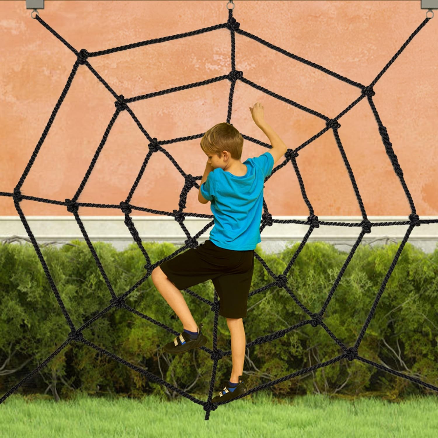 Climbing Cargo Net, 5×5ft Spider Climbing Net for Kids, for Playground,Tree H...