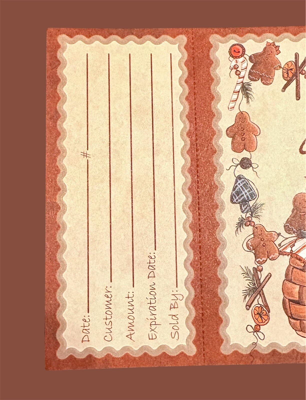 Gingerbread Blank Gift Certificates , 100