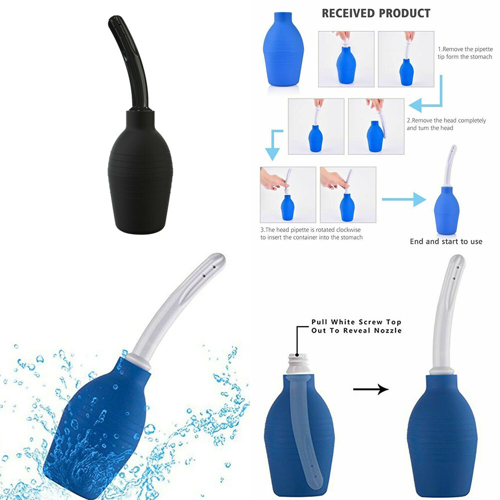 US 1 Pcs 310ml Anal Douche Bottle Enema Bulb Vaginal Douche Cleaner Bag Kit