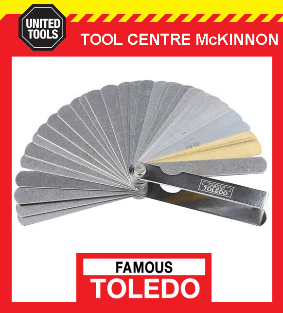 FAMOUS TOLEDO 301155 METRIC & IMPERIAL 38 BLADE STRAIGHT FEELER GAUGE