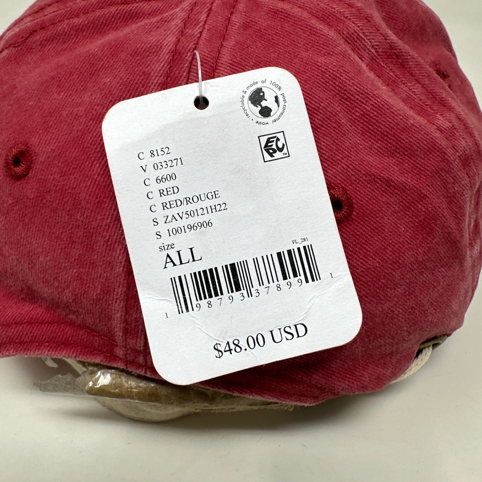Free People Movement Hat Women OS Red Nautical Yacht Club Anchor Crest